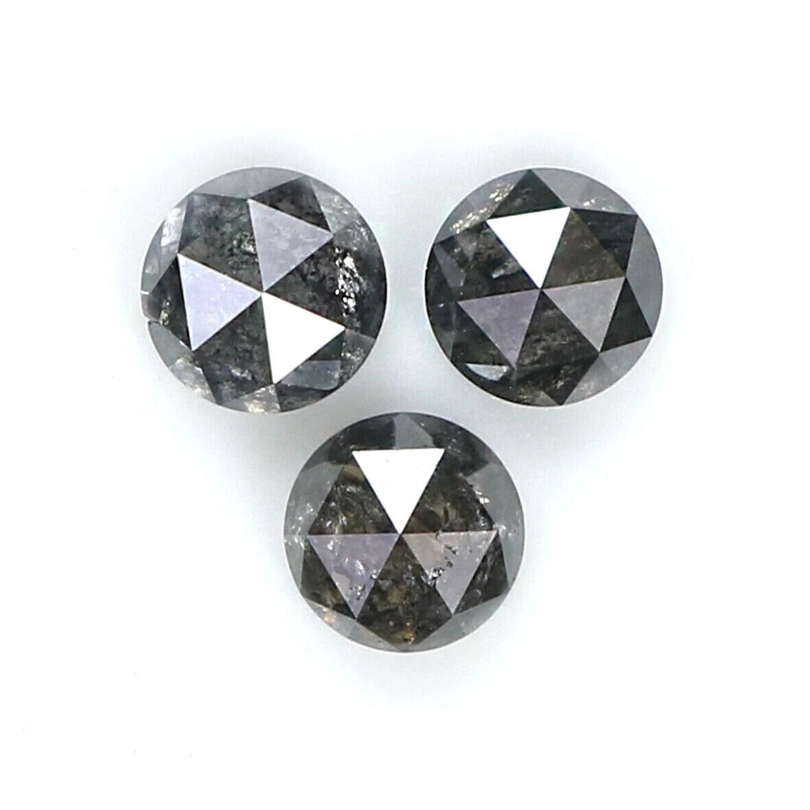 1.21 CT Natural Loose Round Shape Diamond Salt And Pepper Diamond 4.30 MM Natural Diamond Black Grey Color Round Rose Cut Diamond NQ7319