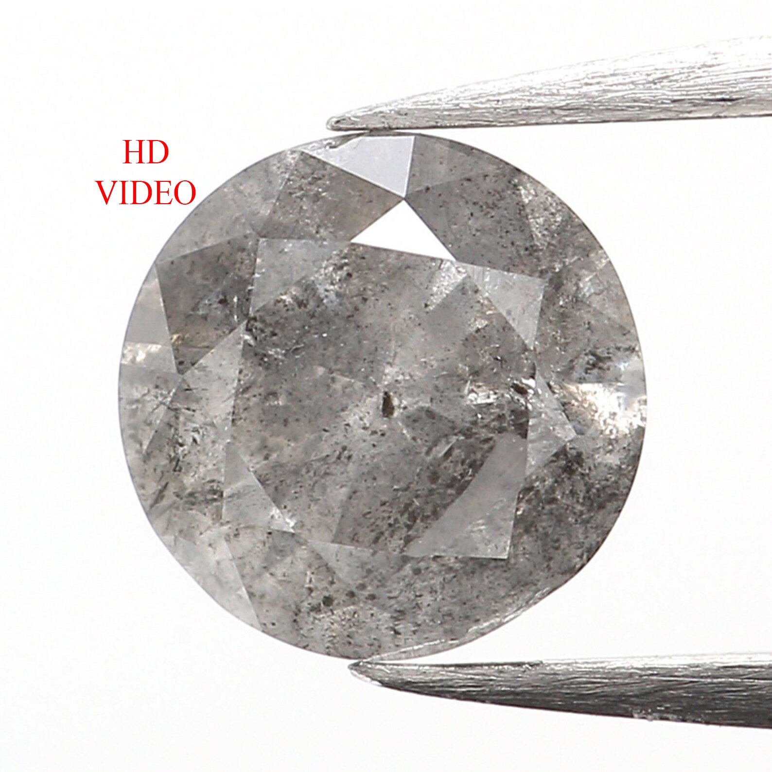 0.45 CT Natural Loose Round Shape Diamond Salt And Pepper Round Diamond 4.90 MM Natural Black Gray Color Round Brilliant Cut Diamond LQ036