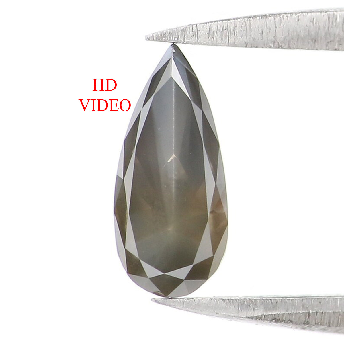 Natural Loose Pear Black Grey Color Diamond 0.51 CT 8.20 MM Pear Shape Rose Cut Diamond L1557