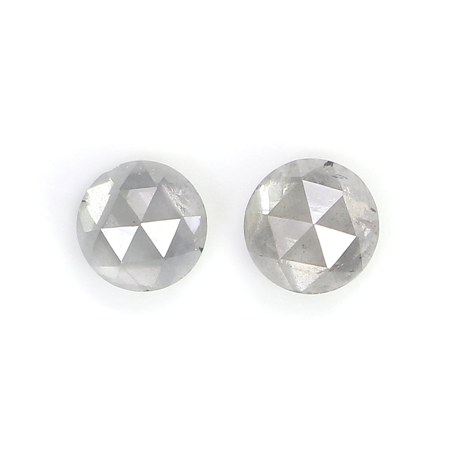 0.75 CT Natural Loose Round Shape Pair Diamond Grey Color Round Cut Diamond 4.30 MM Natural Loose Grey Color Round Rose Cut Diamond KQ2657