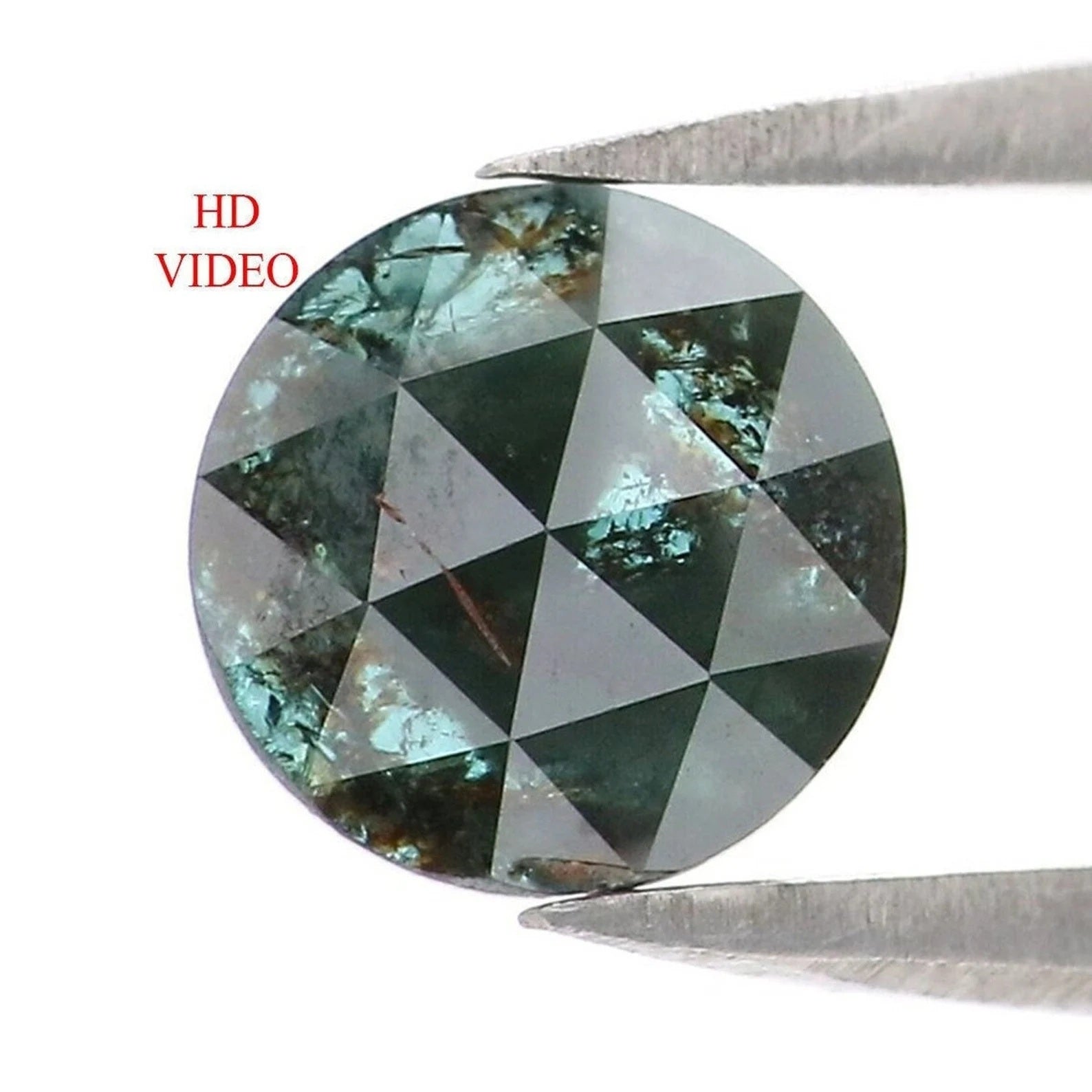 0.84 Ct Natural Loose Round Shape Diamond Dark Blue Green Color Round Cut Diamond 6.30 MM Diamond Natural Round Rose Cut Diamond NQ7499