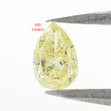 Natural Loose Pear Diamond, Yellow Color Pear Cut Diamond, Natural Loose Diamond, Pear Rose Cut Diamond, 0.23 CT Pear Shape Diamond L6499