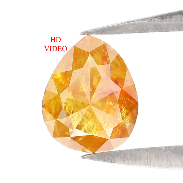 Natural Loose Pear Diamond Yellow Color 0.60 CT 5.84 MM Pear Shape Rose Cut Diamond L2147