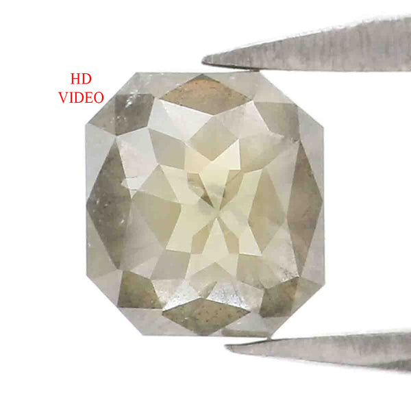 Natural Loose Radiant Grey Color Diamond 0.68 CT 5.30 MM Radiant Shape Rose Cut Diamond L7485