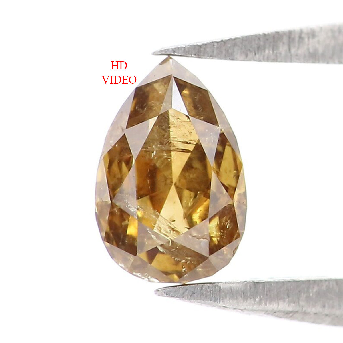 0.39 CT Natural Loose Pear Shape Diamond Brown Color Pear Cut Diamond 5.40 MM Natural Loose Diamond Pear Rose Cut Shape Diamond LQ6095