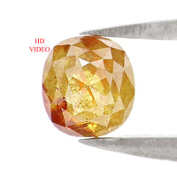 Natural Loose Cushion Diamond, Yellow Color Cushion Diamond, Natural Loose Diamond, Cushion Rose Cut Diamond, 0.75 CT Cushion Diamond KDK2681