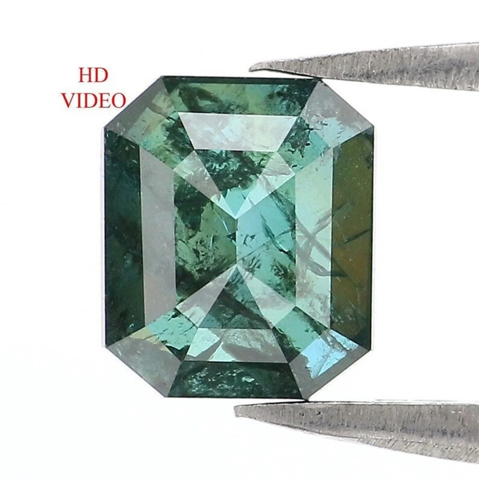 1.04 CT Natural Loose Emerald Shape Diamond Blue Color Emerald Diamond 6.60 MM Natural Diamond Green Color Emerald Rose Cut Diamond QN9396
