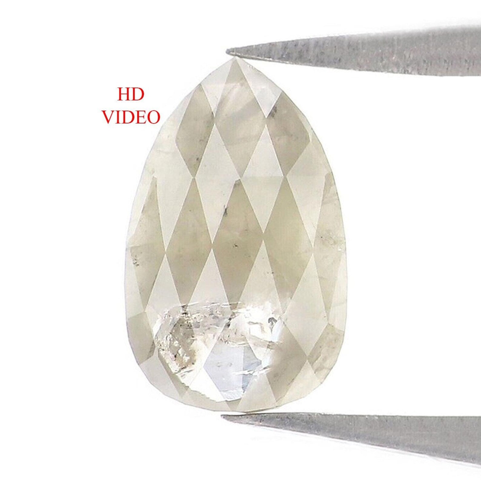 0.80 CT Natural Loose Pear Cut Diamond Grey Color Pear Diamond 8.80 MM Natural Loose Diamond Grey Color Pear Rose Cut Shape Diamond QN8415