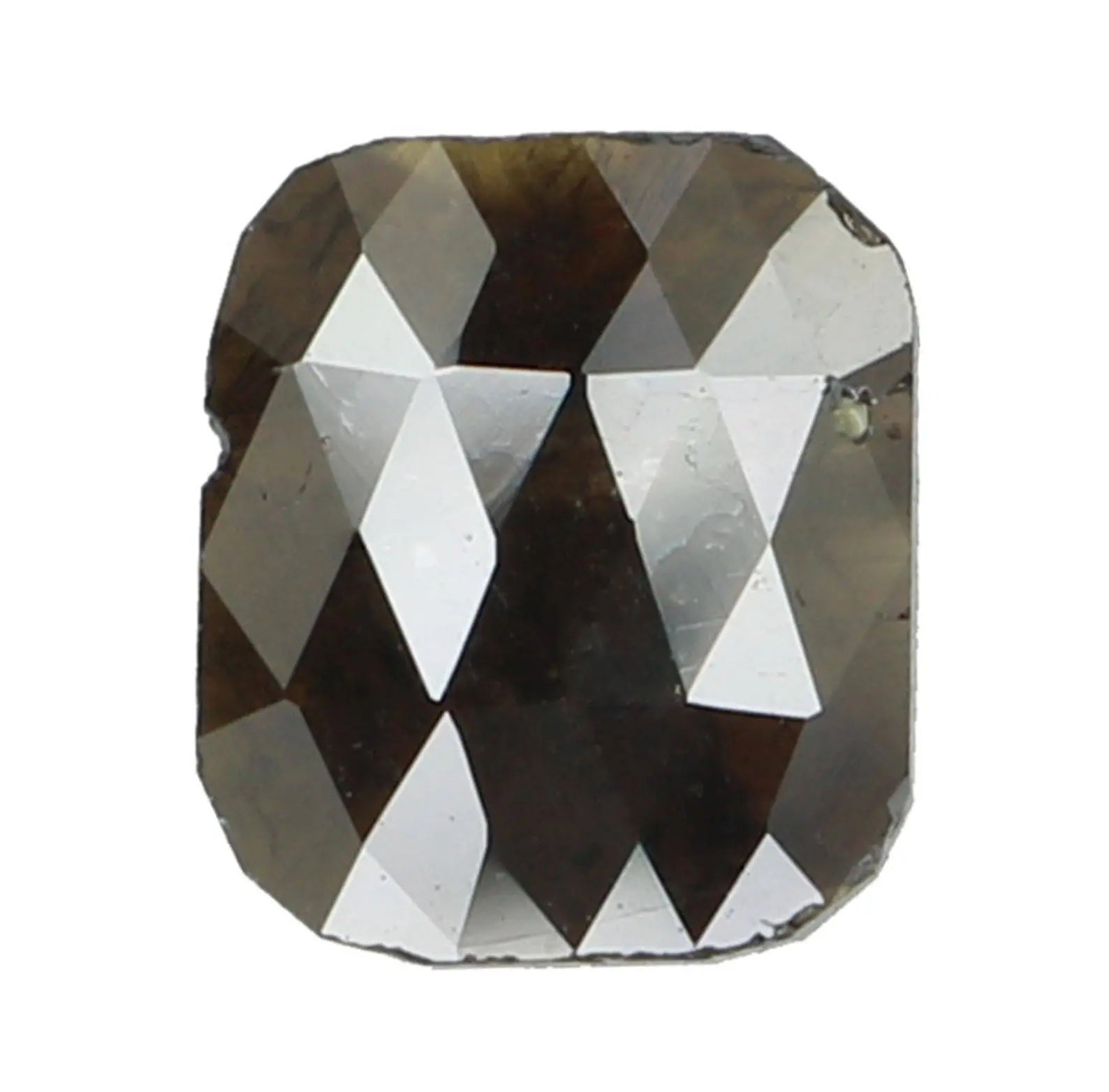 0.61 Ct Natural Loose Diamond Emerald Brownish Black Color I3 Clarity 6.45 MM N7387