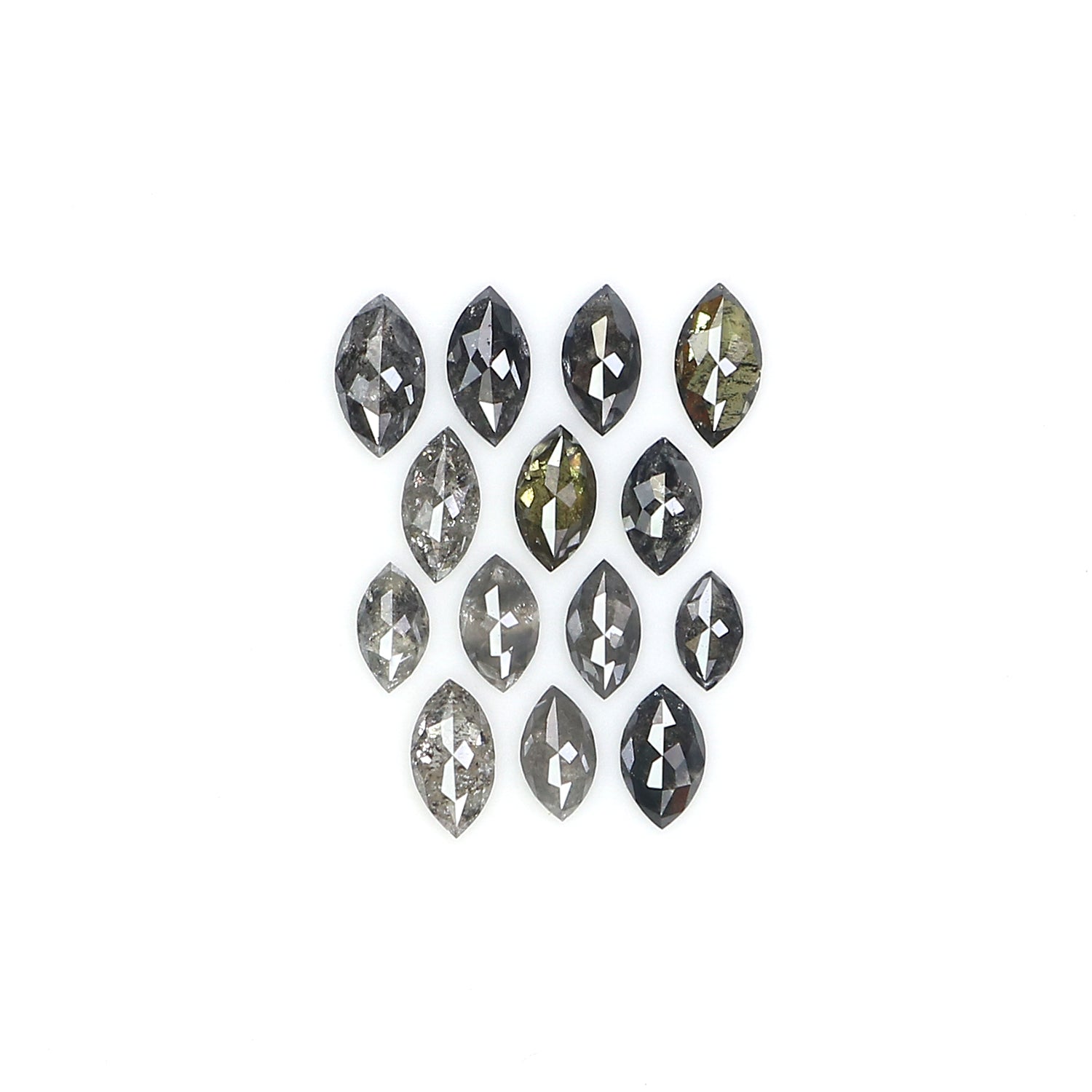 1.00 CT Natural Loose Marquise Shape Diamond Salt And Pepper Marquise Cut Diamond 3.15 MM Black Grey Color Marquise Rose Cut Diamond LQ2911
