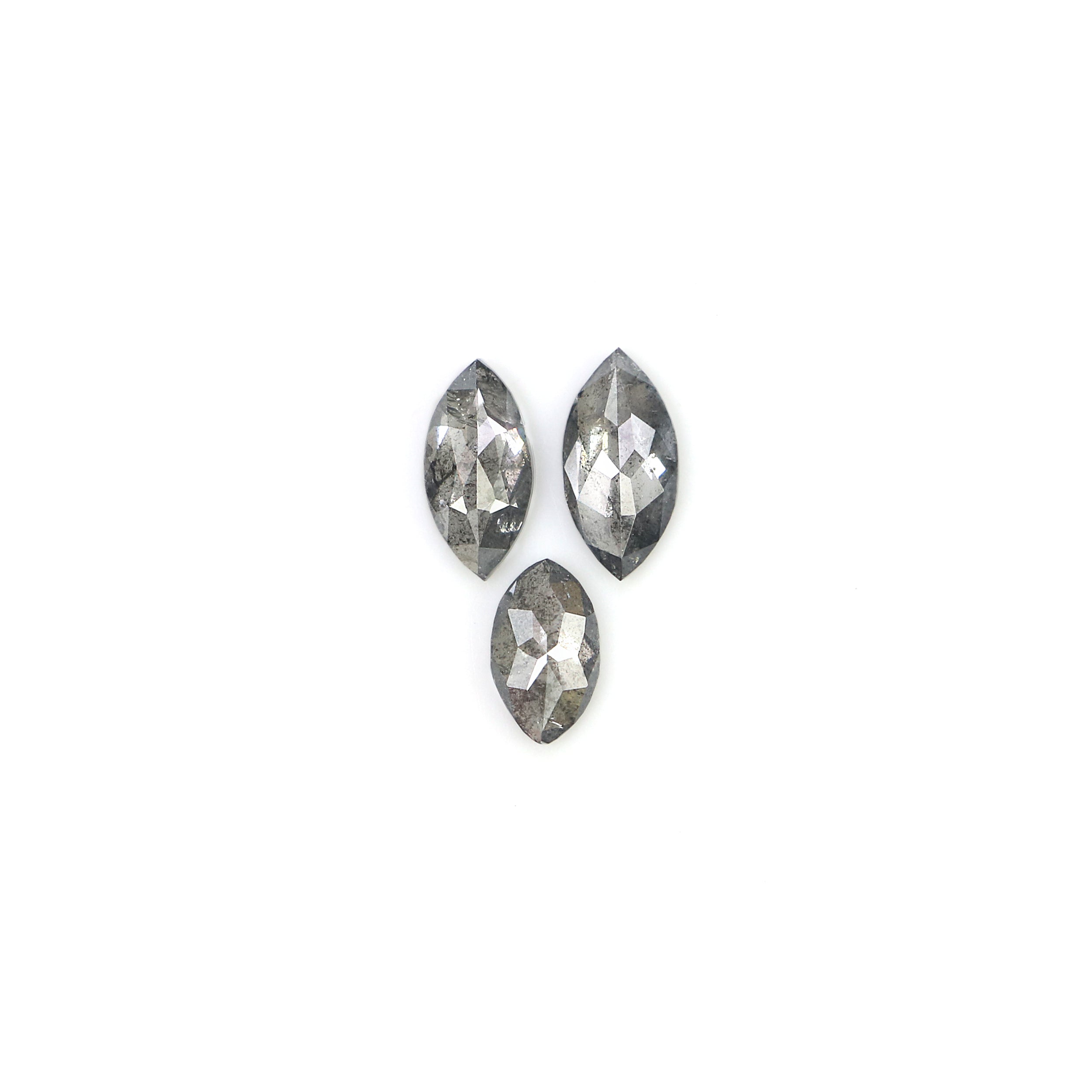 0.55 CT Natural Loose Marquise Shape Diamond Salt And Pepper Marquise Cut Diamond 4.80 MM Black Grey Color Marquise Rose Cut Diamond QL2458
