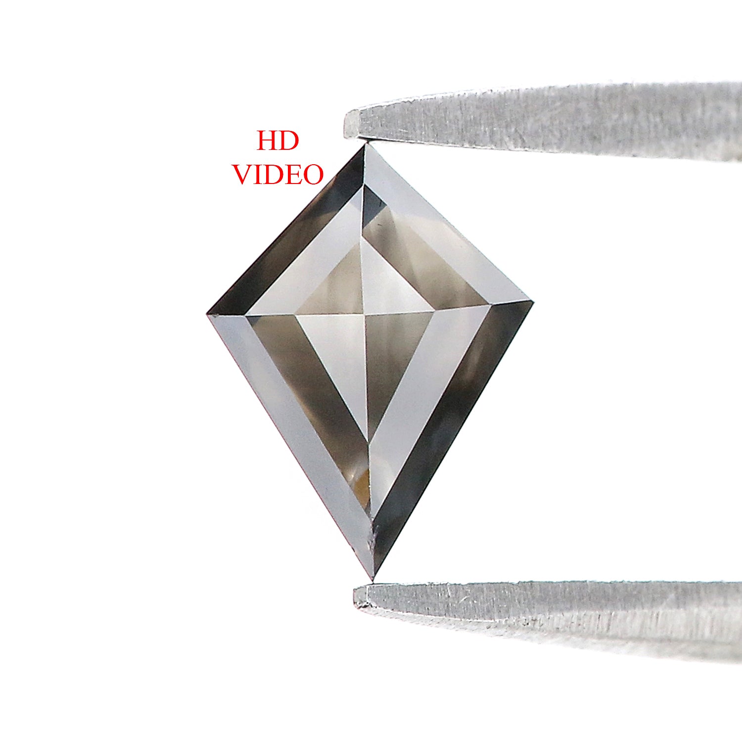 0.58 CT Natural Loose Kite Shape Diamond Black Color Kite Cut Diamond 7.30 MM Natural Loose Grey Color Diamond Kite Rose Cut Diamond L3456