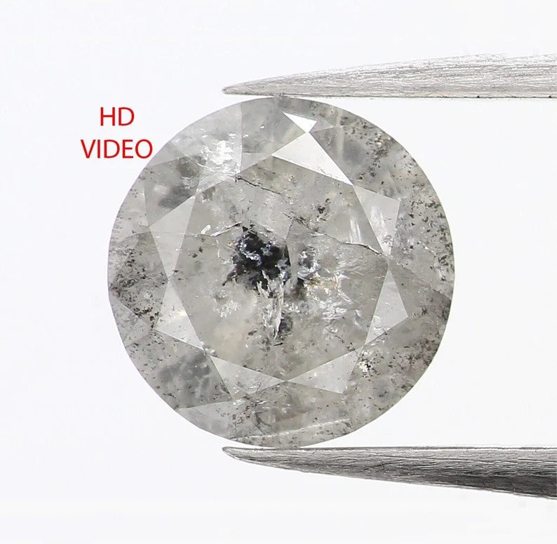 0.95 Ct Natural Loose Round Shape Diamond Grey Color Round Cut Diamond 6.20 MM Natural Loose Diamond Grey Round Brilliant Cut Diamond NQ1054