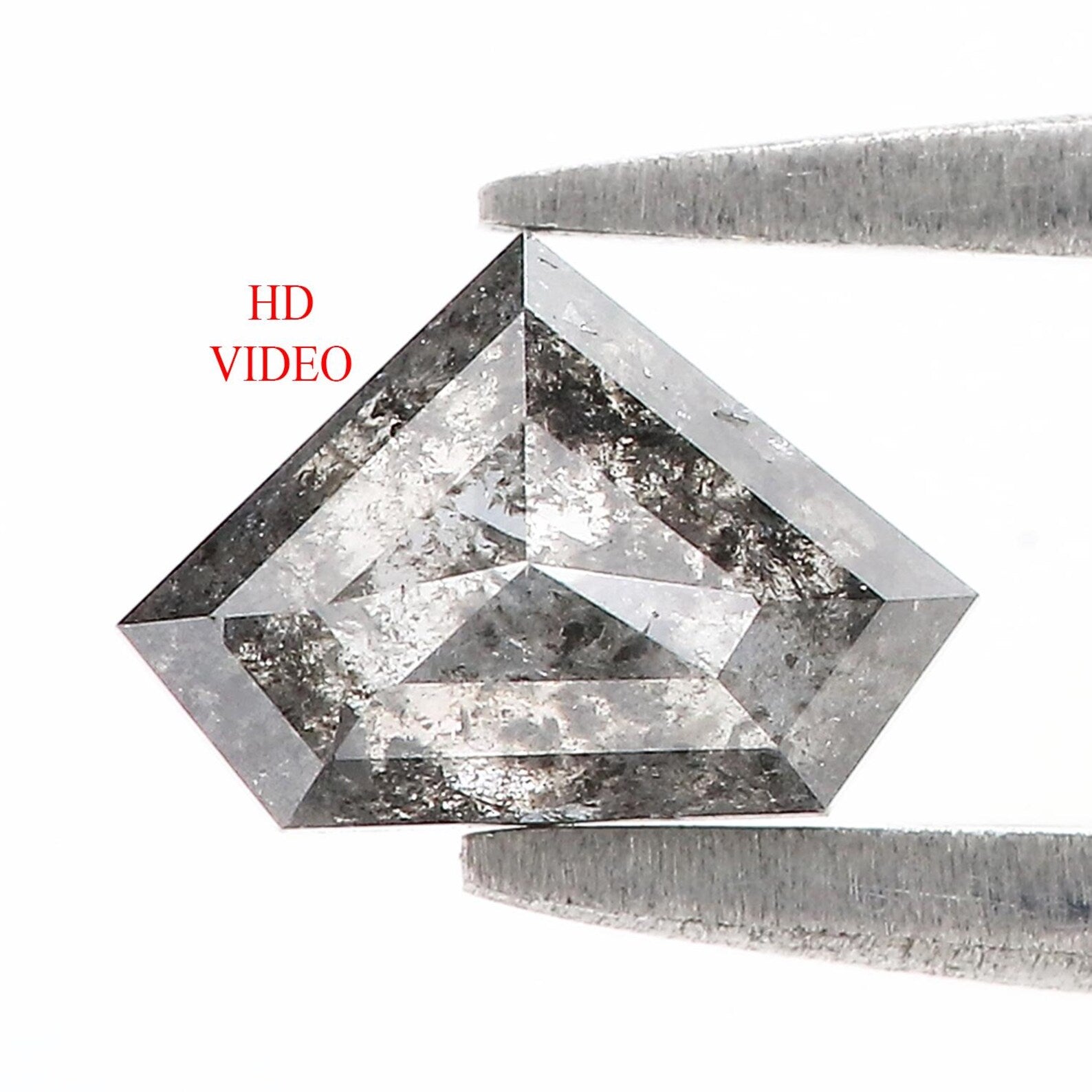 0.73 CT Natural Loose Shield Shape Diamond Salt And Pepper Shield Cut Diamond 5.15 MM Natural Diamond Shield Rose Cut Diamond QN1144