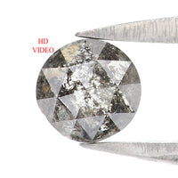 Natural Loose Round Rose Cut Salt And Pepper Diamond Black Grey Color 0.31 CT 4.40 MM Rose Cut Shape Diamond L6004