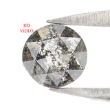 Natural Loose Round Rose Cut Salt And Pepper Diamond Black Grey Color 0.31 CT 4.40 MM Rose Cut Shape Diamond L6004