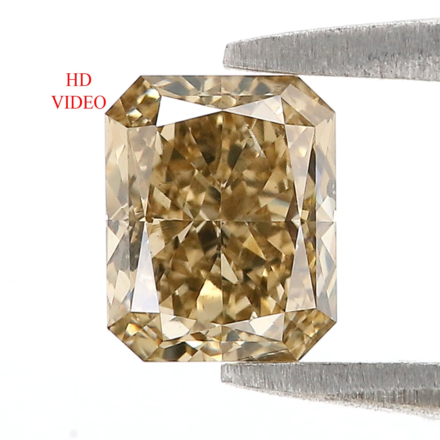1.01 CT Natural Loose Radiant Shape Diamond Brown Color Radiant Cut Diamond 5.95 MM Natural Green Color Radiant Brilliant Cut Diamond L3592