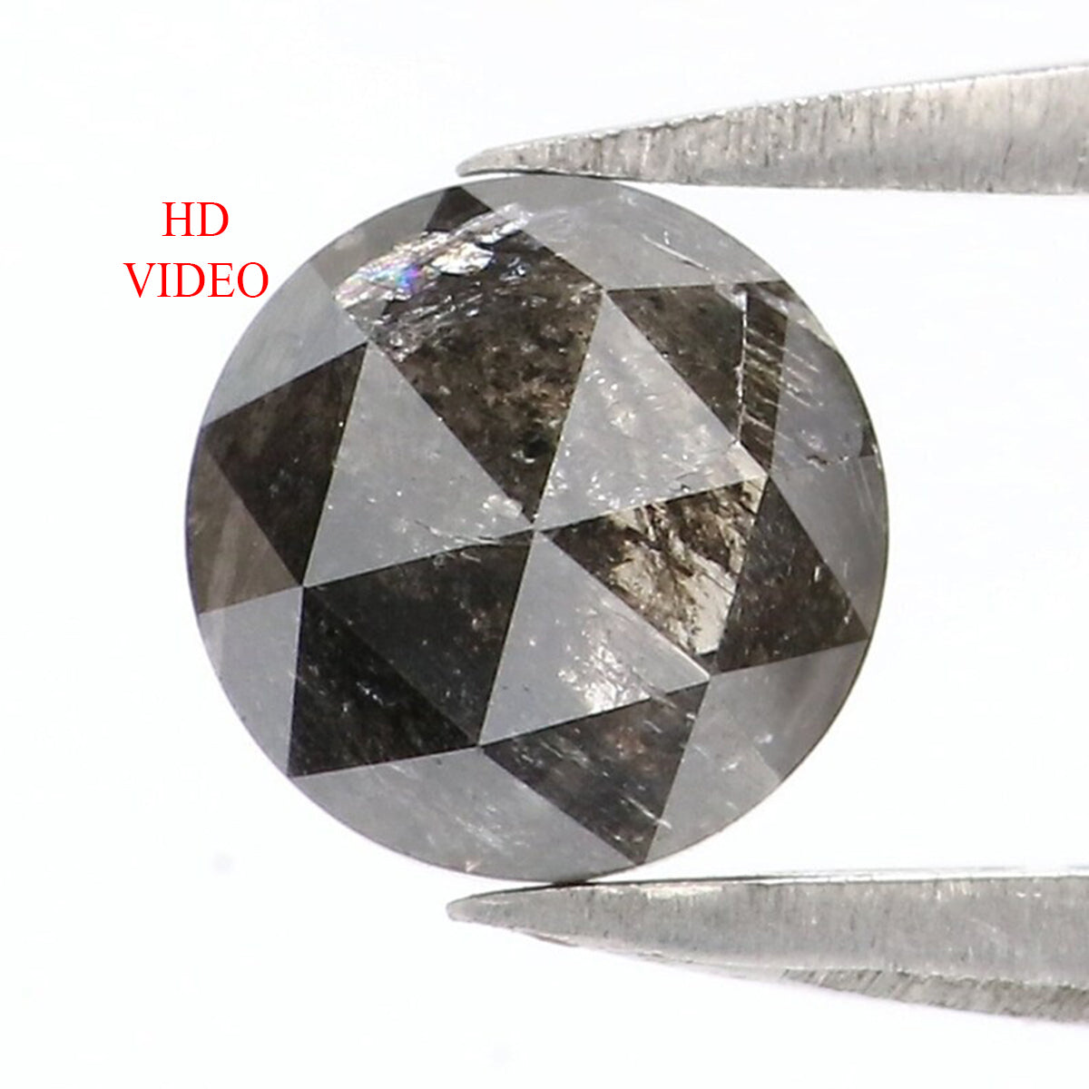 Natural Loose Rose Cut Diamond Black Grey Color 0.97 CT 5.50 MM Round Rose Cut Shape Diamond L7788