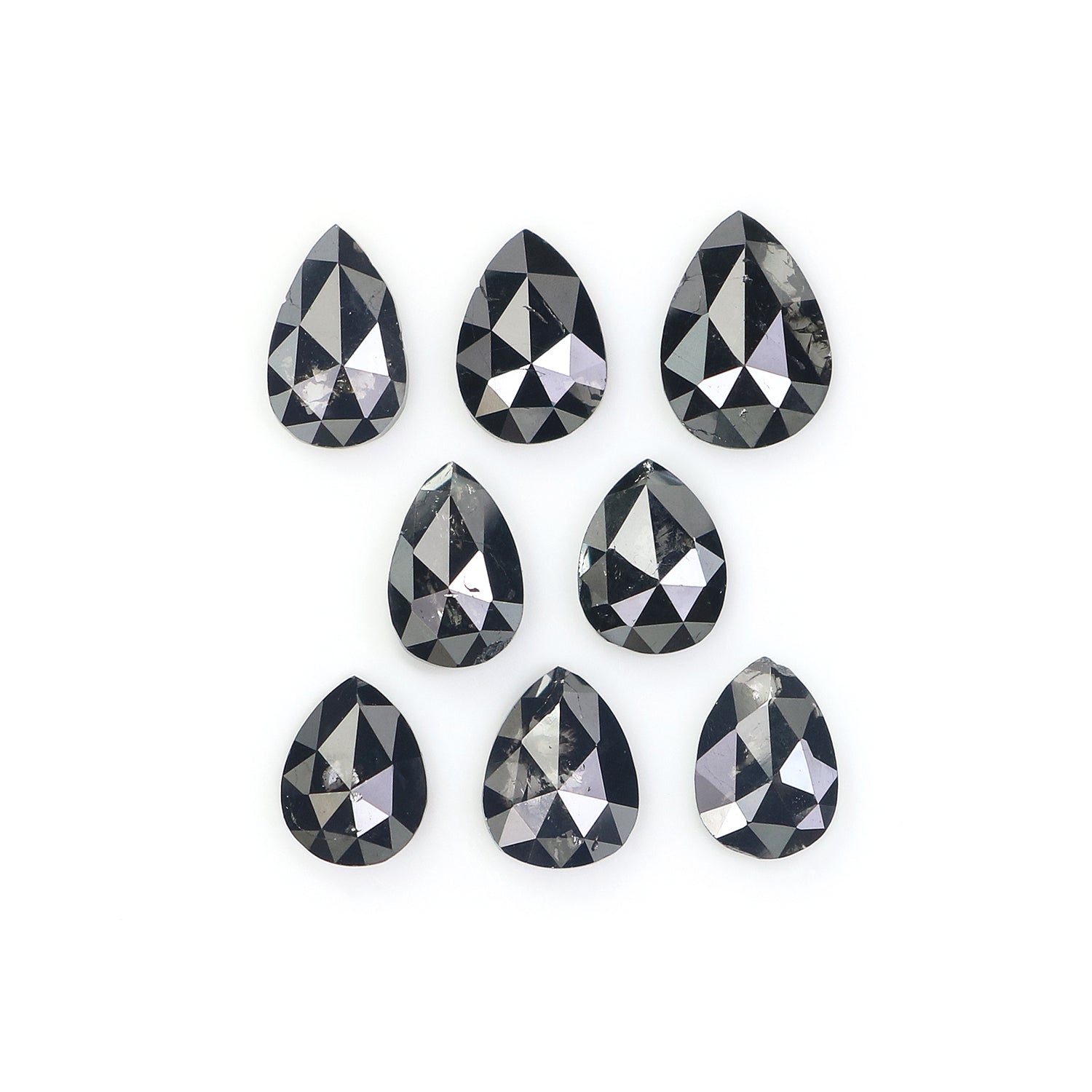 2.56 CT Natural Loose Pear Shape Diamond Black Color Pear Cut Diamond 5.20 MM Natural Loose Black Color Diamond Pear Rose Cut Diamond LQ1664
