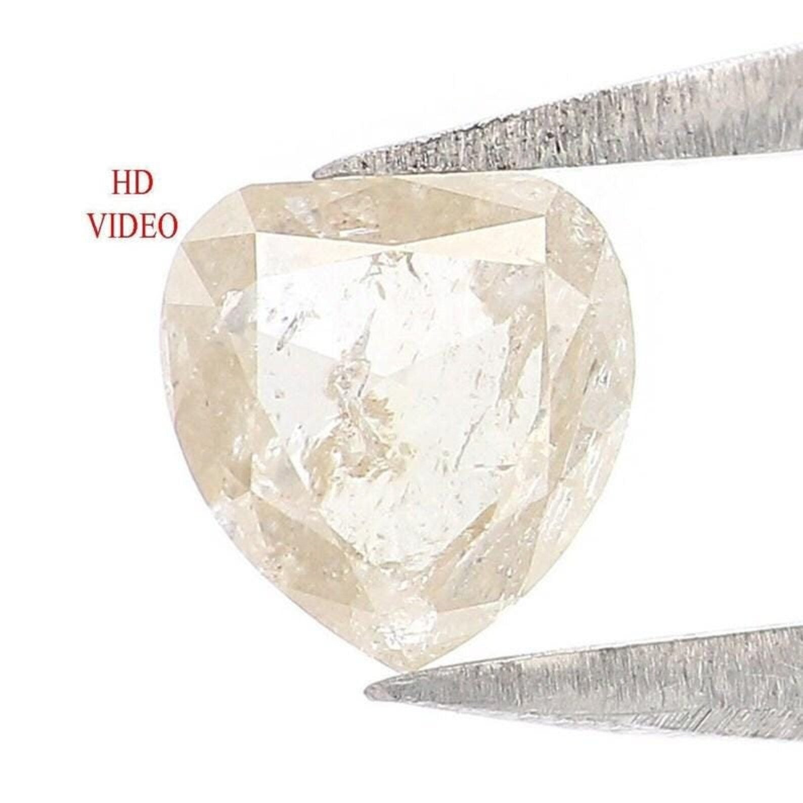0.39 CT Natural Loose Heart Shape Diamond Yellow Color Heart Cut Diamond 5.00 MM Natural Diamond Grey Color Heart Rose Cut Diamond NQ7375