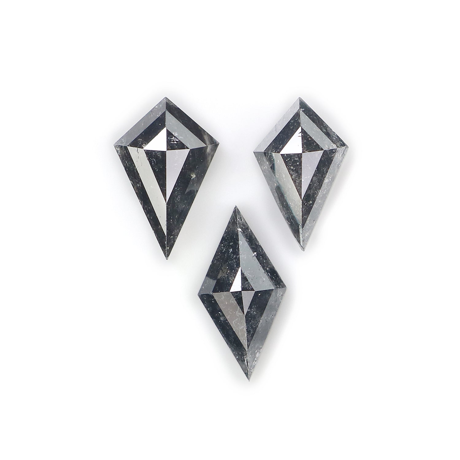 1.94 CT Natural Loose Kite Shape Diamond Salt And Pepper Kite Cut Diamond 8.80 MM Natural Black Grey Color Kite Rose Cut Diamond L3442