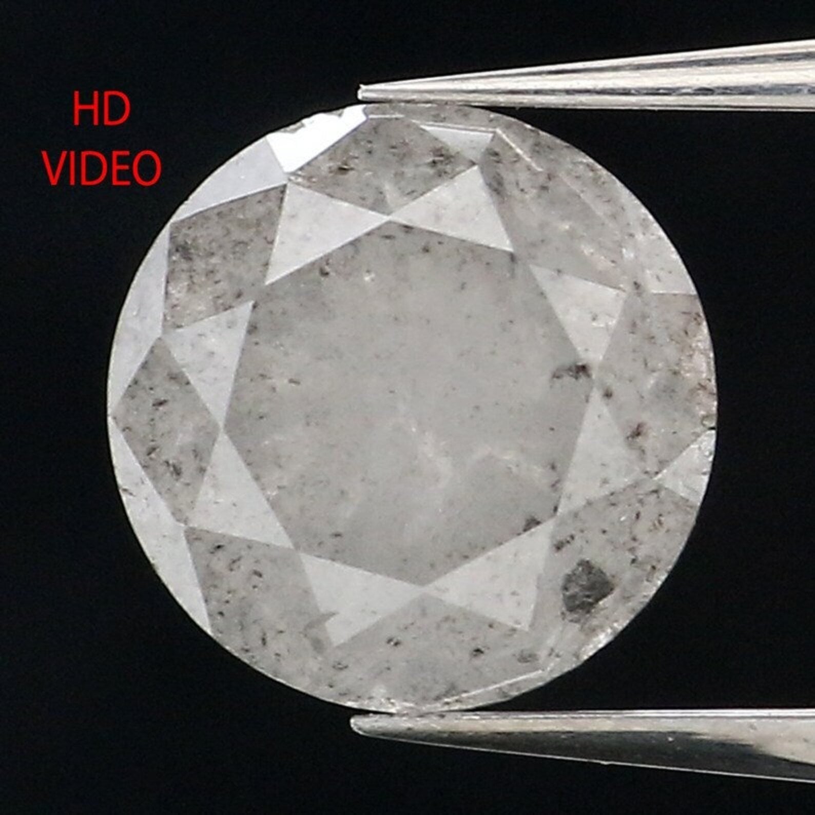 1.25 Ct Natural Loose Round Brilliant Cut Diamond Milky Grey Color Diamond 6.15 MM Natural Milky Grey Color Round Brilliant Diamond QN486