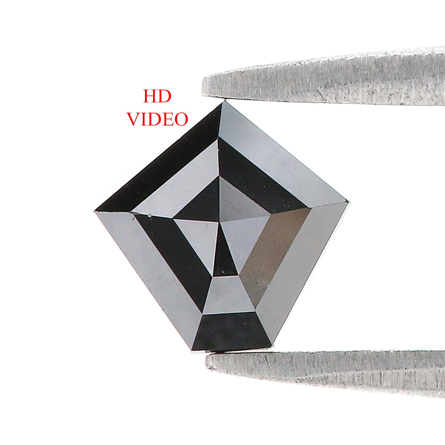 0.70 CT Natural Loose Pentagon Shape Diamond Black Color Pentagon Diamond 6.25 MM Natural Loose Black Color Pentagon Rose Cut Diamond LQ9764
