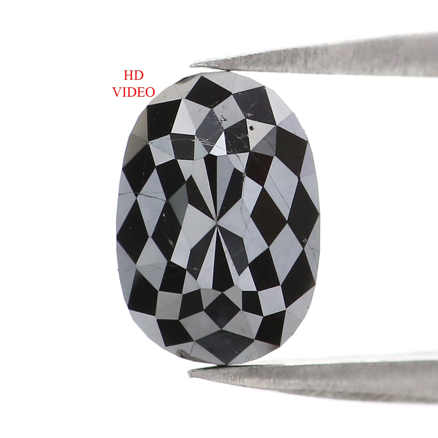 1.99 CT Natural Loose Oval Shape Diamond Black Oval Rose Cut Diamond 8.05 MM Natural Loose Black Color Oval Shape Rose Cut Diamond LC03