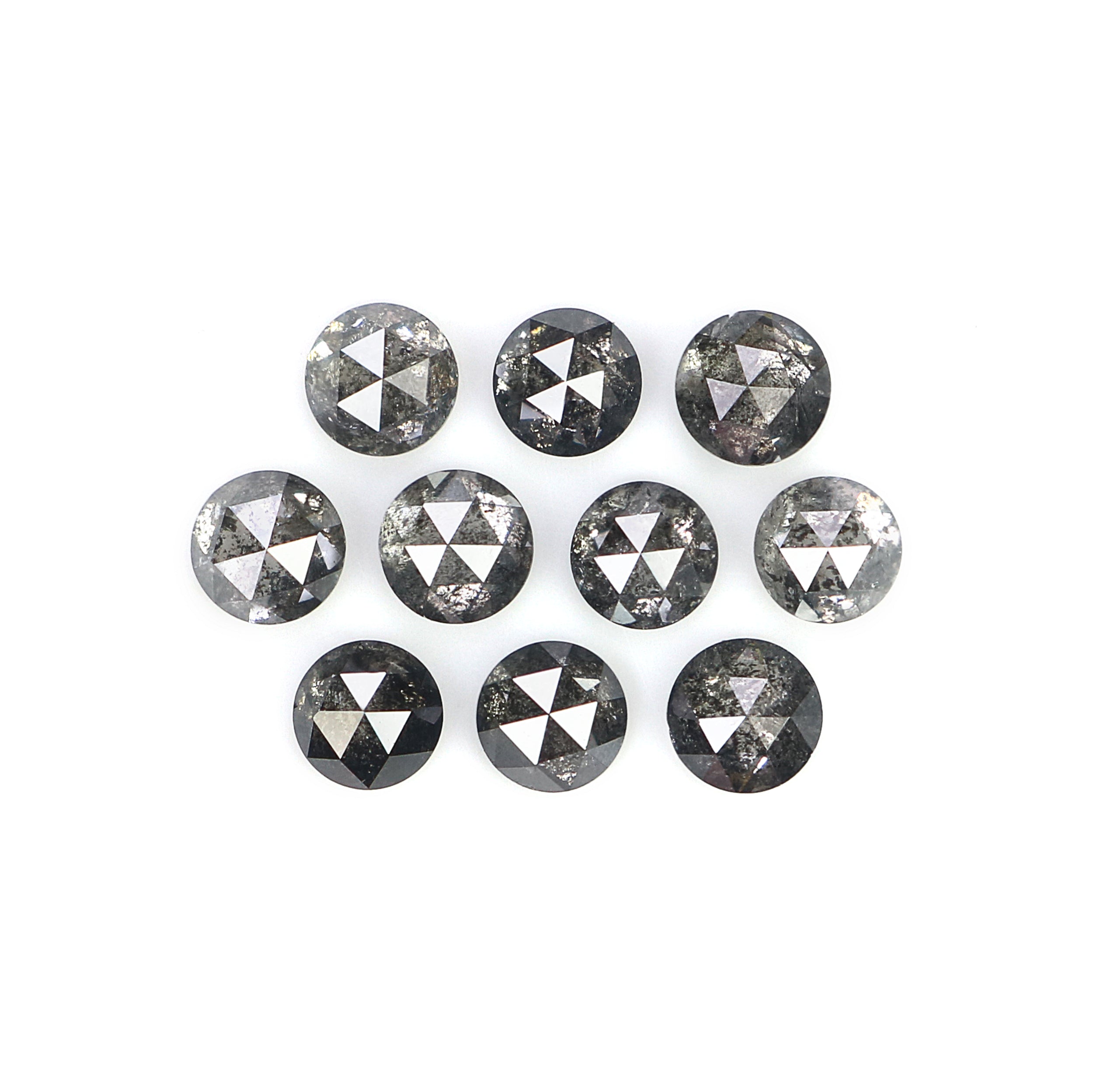 1.15 CT Natural Loose Round Shape Diamond Salt And Pepper Round Diamond 2.70 MM Natural Loose Black Grey Color Round Rose Cut Diamond N2305