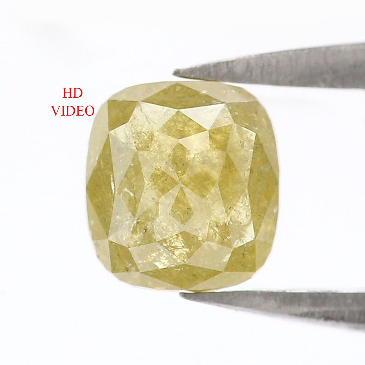 Natural Loose Cushion Yellow Color Diamond 0.85 CT 5.65 MM Cushion Shape Rose Cut Diamond L8204