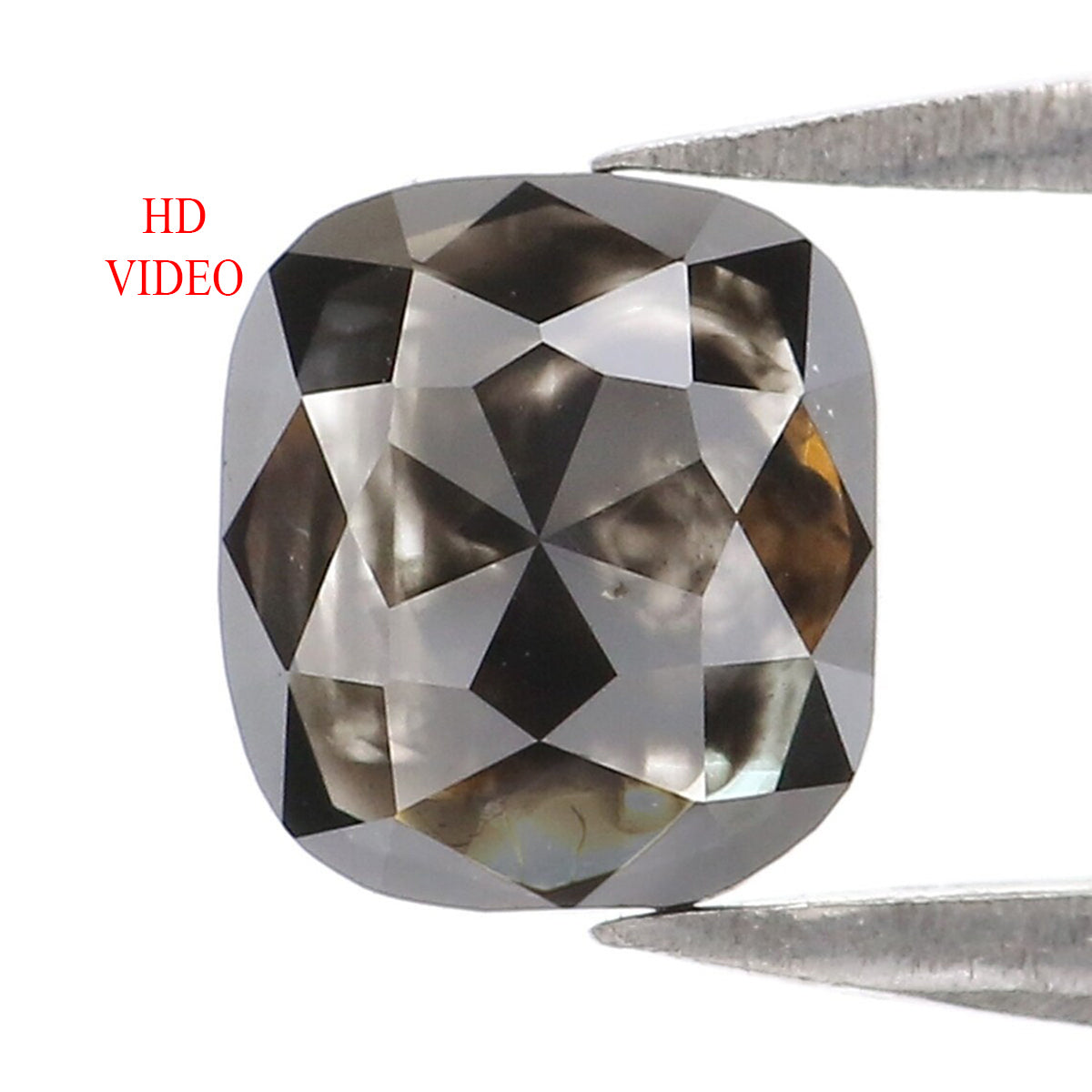 0.75 CT Natural Loose Cushion Shape Diamond Black Color Cushion Diamond 5.80 MM Natural Black Diamond Cushion Shape Rose Cut Diamond KQ2084