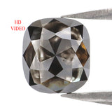 Natural Loose Cushion Black Color Diamond 0.75 CT 5.80 MM Cushion Shape Rose Cut Diamond KR2084