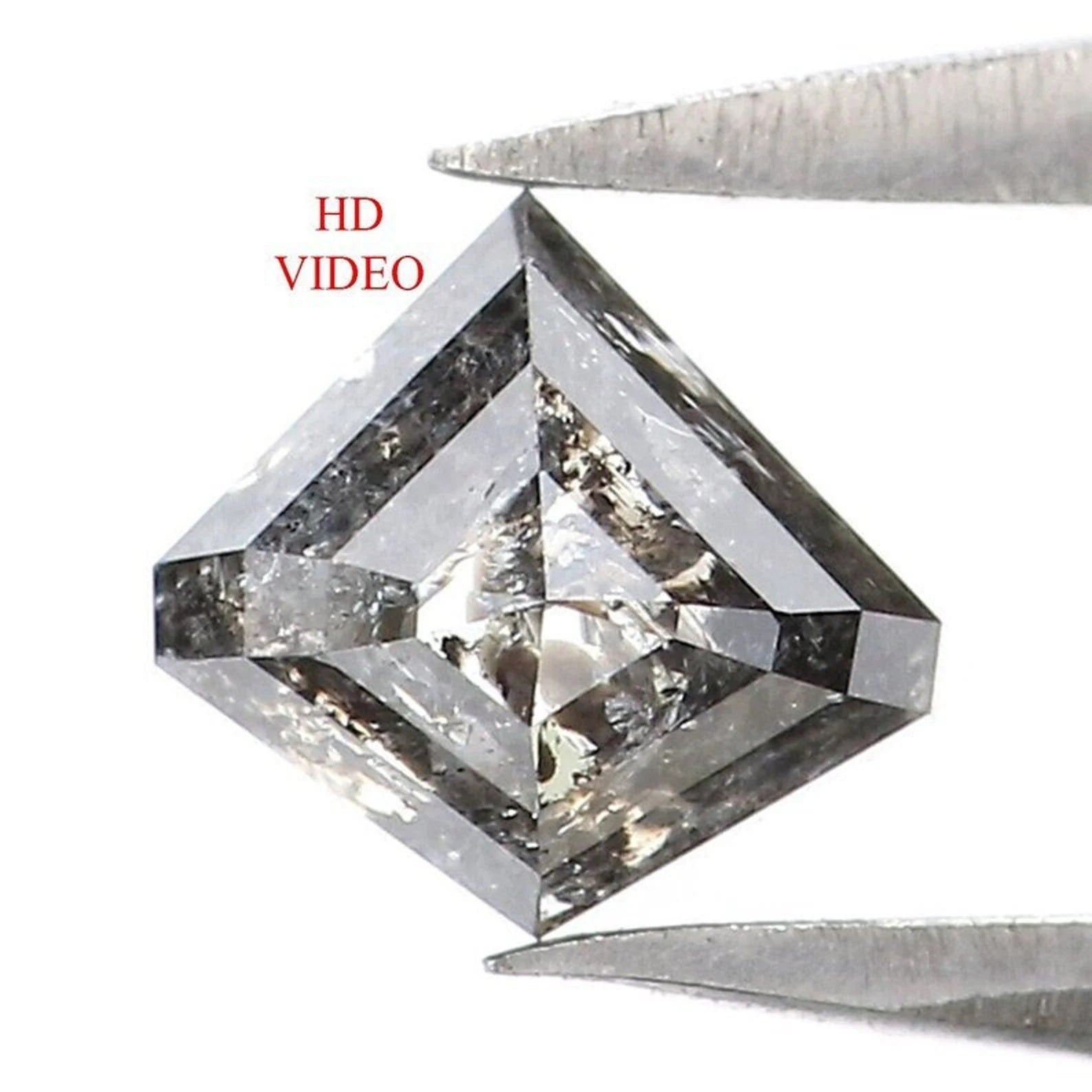 0.65 CT Natural Loose Shield Shape Diamond Salt And Pepper Shield Cut Diamond 5.70 MM Black Grey Color Shield Shape Rose Cut Diamond NQ8100