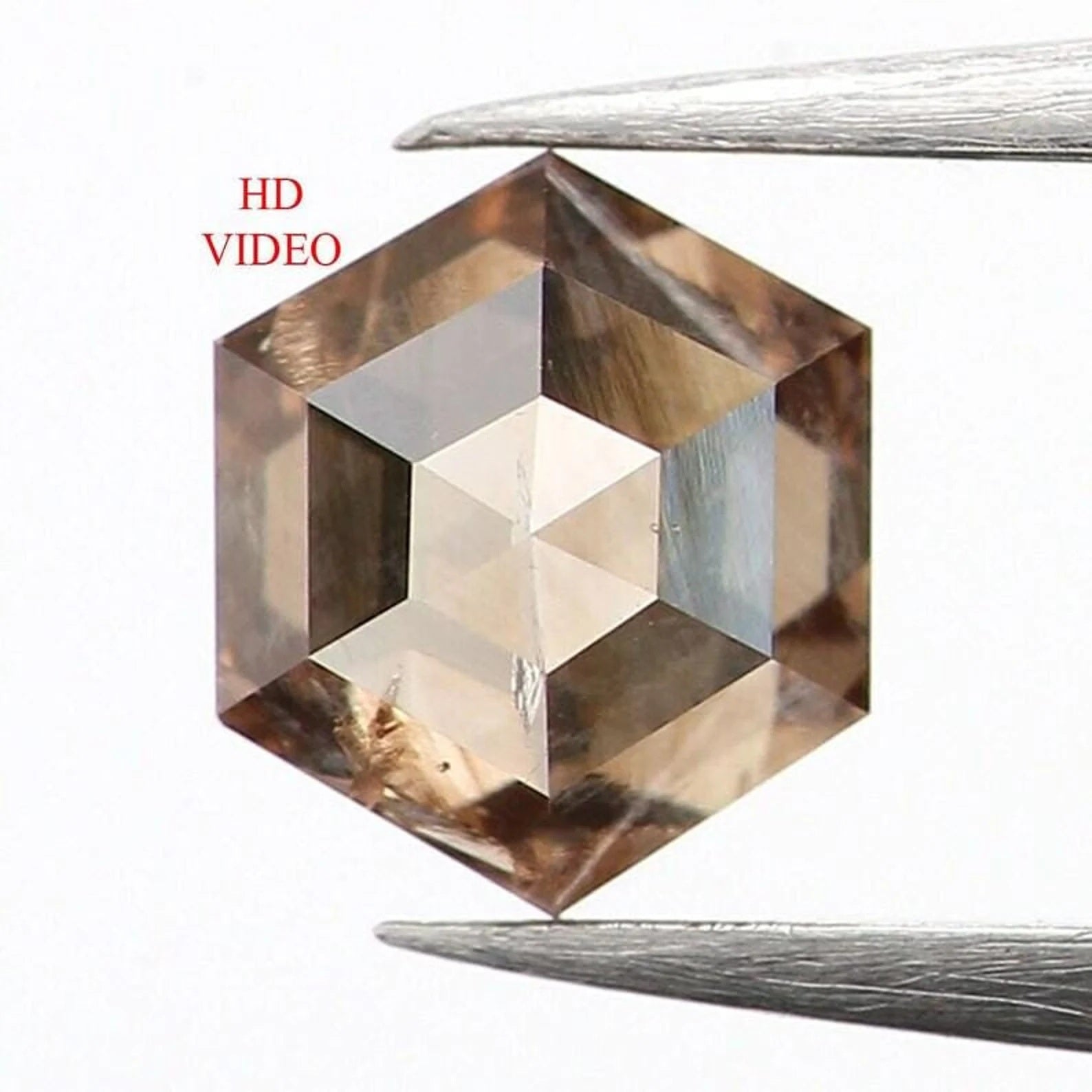 0.37 CT Natural Loose Hexagon Diamond Brown Color Hexagon Diamond 4.45 MM Natural Loose Brown Color Diamond Hexagon Rose Cut Diamond NQ1187