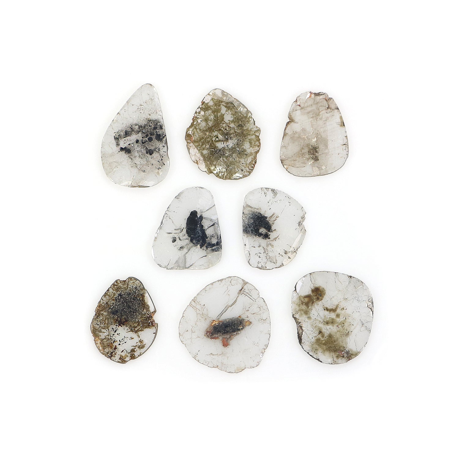 2.26 Ct Natural Loose Slice Shape Diamond Salt And Pepper Slice Cut Diamond 7.20 MM Natural Black Grey Diamond Irregular Cut Diamond LQ1715