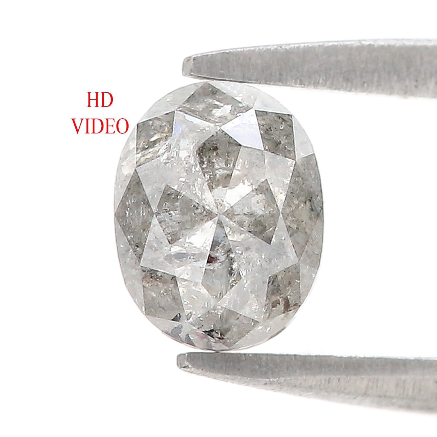 1.14 CT Natural Loose Oval Shape Diamond Salt And Pepper Oval Cut Diamond 6.80 MM Natural Loose Black Grey Color Oval Rose Cut Diamond LQ323