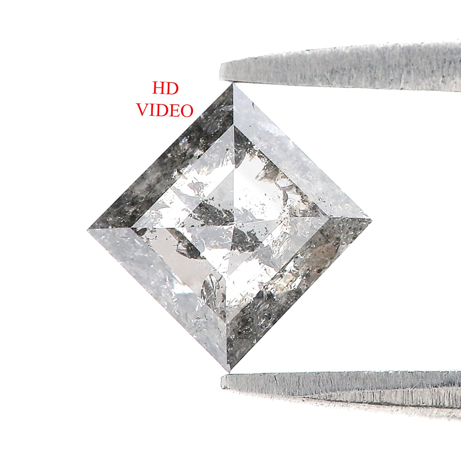 0.96 CT Natural Loose Kite Shape Diamond Salt And Pepper Kite Shape Diamond 7.80 MM Natural Black Grey Color Kite Rose Cut Diamond L221