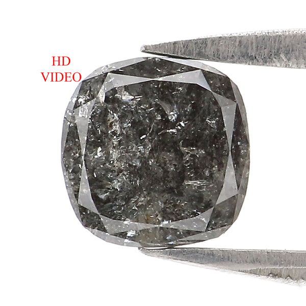 Natural Loose Cushion Diamond, Salt And Pepper Diamond, Natural Loose Diamond, Cushion Cut Diamond, 0.80 CT Cushion Shape Diamond L2935
