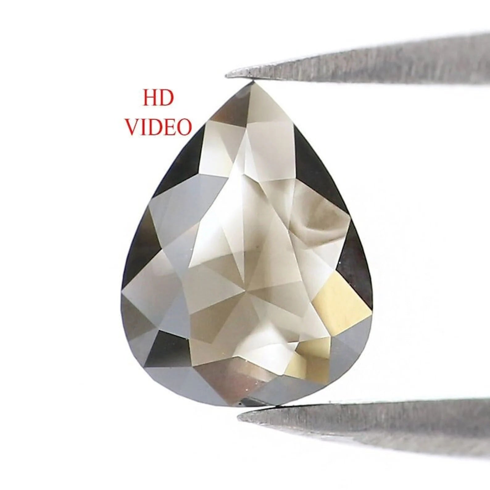 0.72 Ct Natural Loose Pear Shape Diamond Black Brown Color Pear Cut Diamond 7.05 MM Natural Loose Diamond Pear Rose Cut Diamond QN124