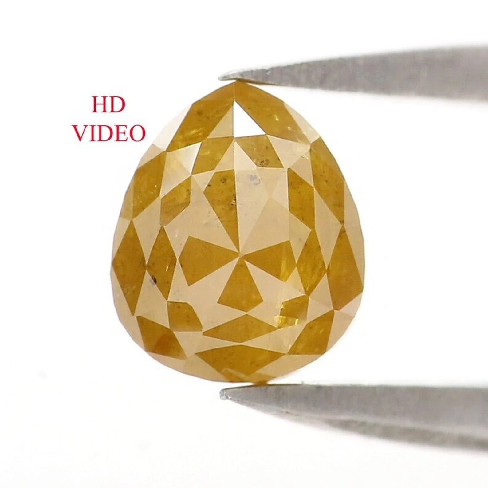 1.39 CT Natural Loose Pear Shape Diamond Yellow Color Pear Diamond 6.40 MM Natural Loose Diamond Yellow Color Pear Rose Cut Diamond NQ2389