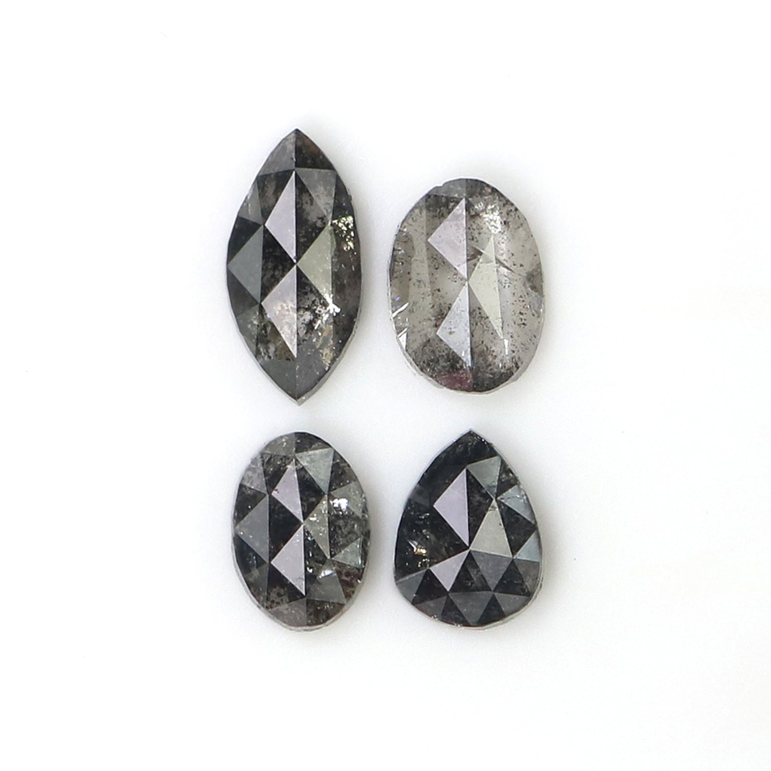 1.39 Ct Natural Loose Mix Shape Diamond Salt And Pepper Mix Shape Diamond 5.10 MM Natural Black Grey Color Mix Shape Rose Cut Diamond N8513