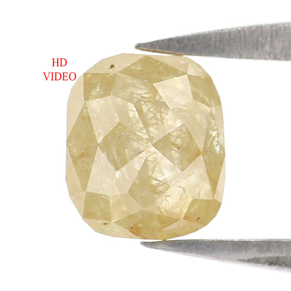 Natural Loose Cushion Yellow Grey Color Diamond 1.00 CT 5.70 MM Cushion Shape Rose Cut Diamond L8676
