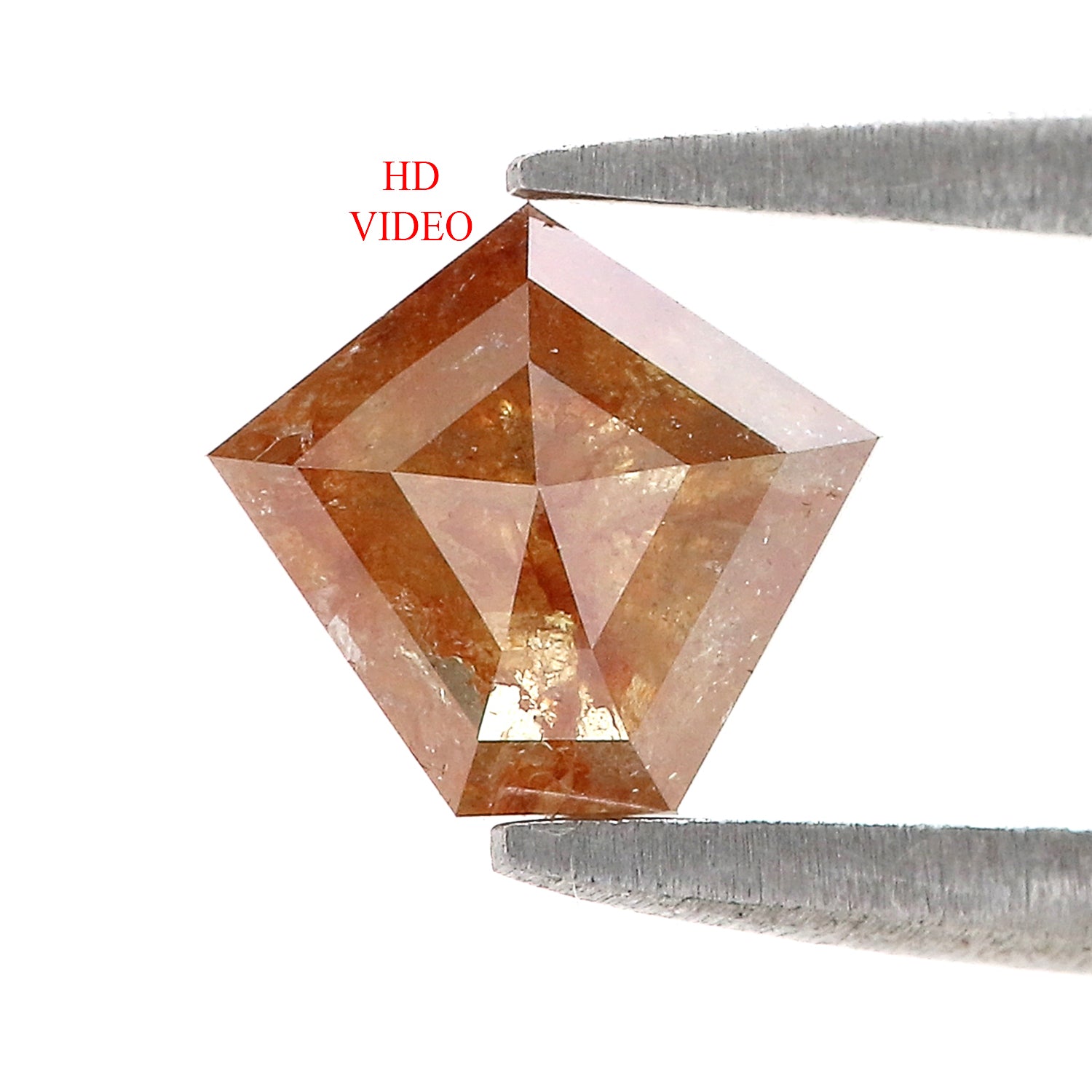 0.88 Ct Natural Loose Pentagon Shape Diamond Brown Color Pentagon Diamond 6.50 MM Natural Loose Brown Color Pentagon Rose Cut Diamond LQ9675