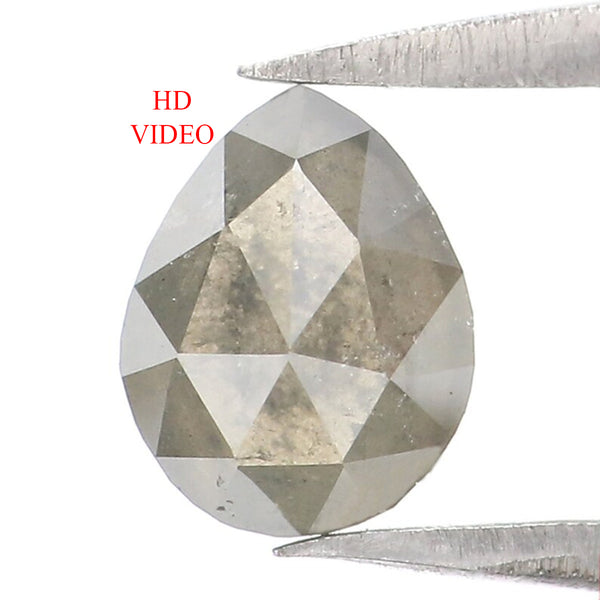 Natural Loose Pear Diamond Grey Color 1.00 CT 6.70 MM Pear Shape Rose Cut Diamond L7569