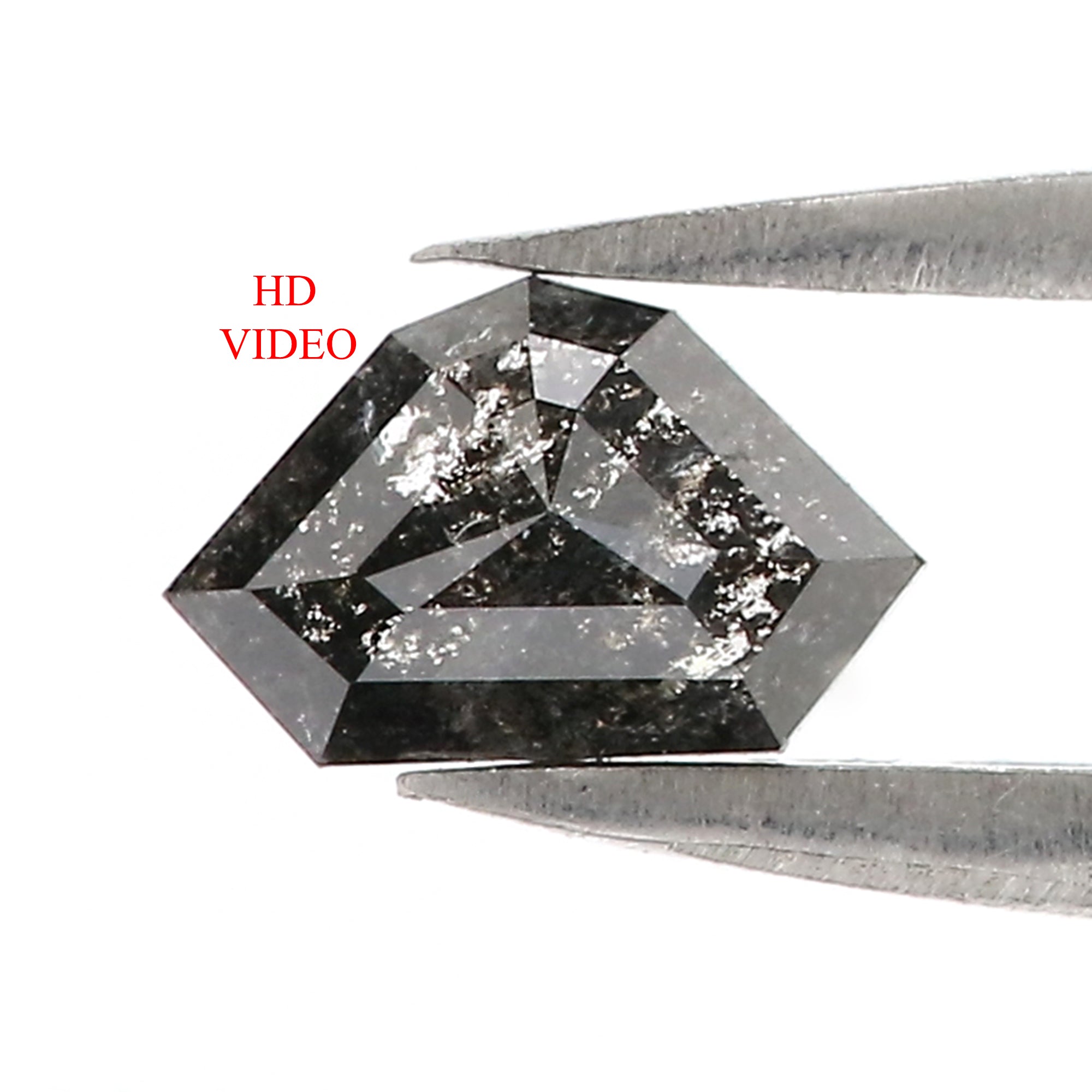 0.55 Ct Natural Loose Shield Shape Diamond Salt And Pepper Shield Cut Diamond 4.50 MM Natural Loose Black Gray Color Shield Diamond QL3128