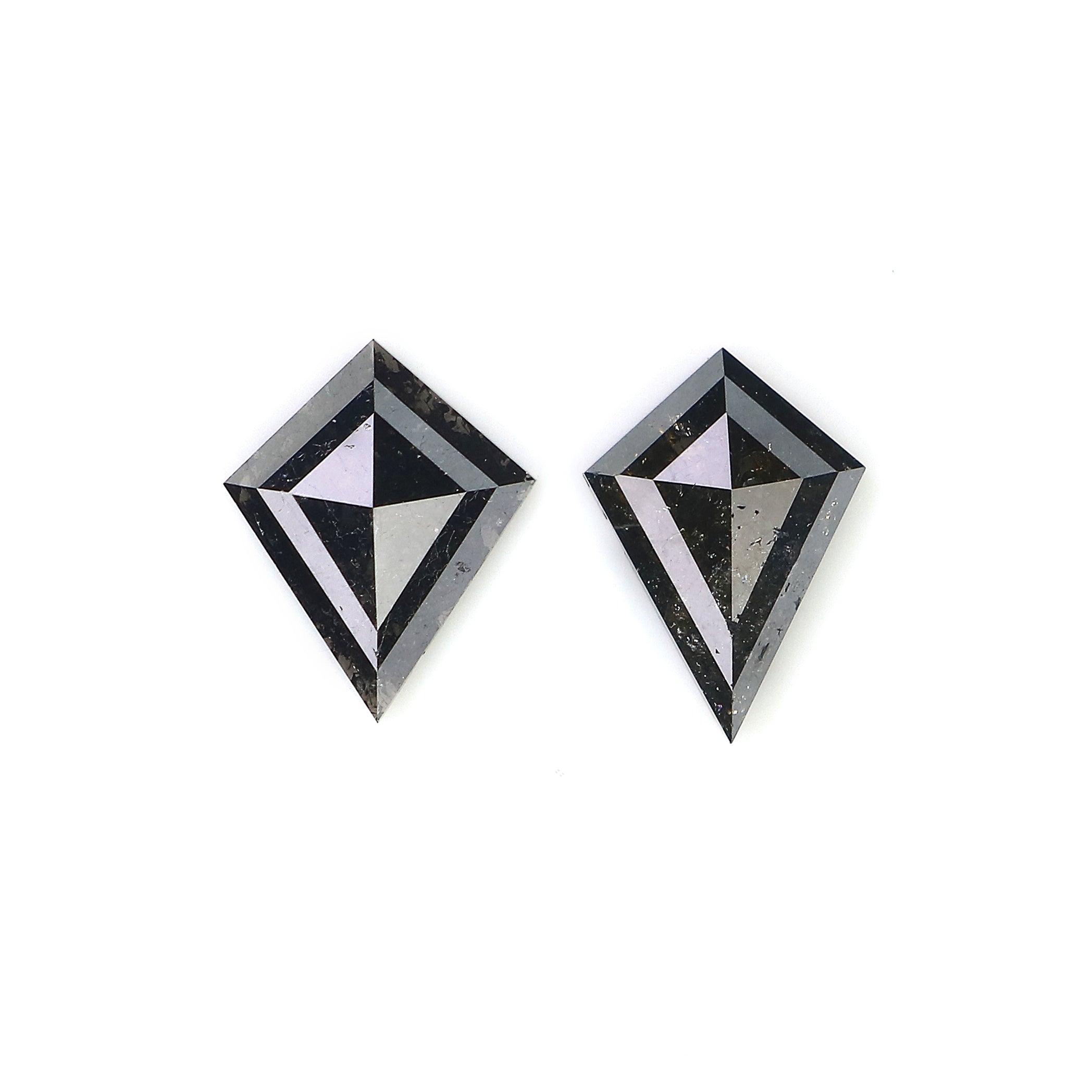 1.30 CT Natural Loose Kite Cut Pair Diamond Black Color Kite Shape Diamond 8.65 MM Natural Loose Black Color Kite Rose Cut Diamond L3407