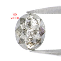 Natural Loose Oval Salt And Pepper Diamond Black Grey Color 0.55 CT 5.80 MM Oval Shape Rose Cut Diamond L810