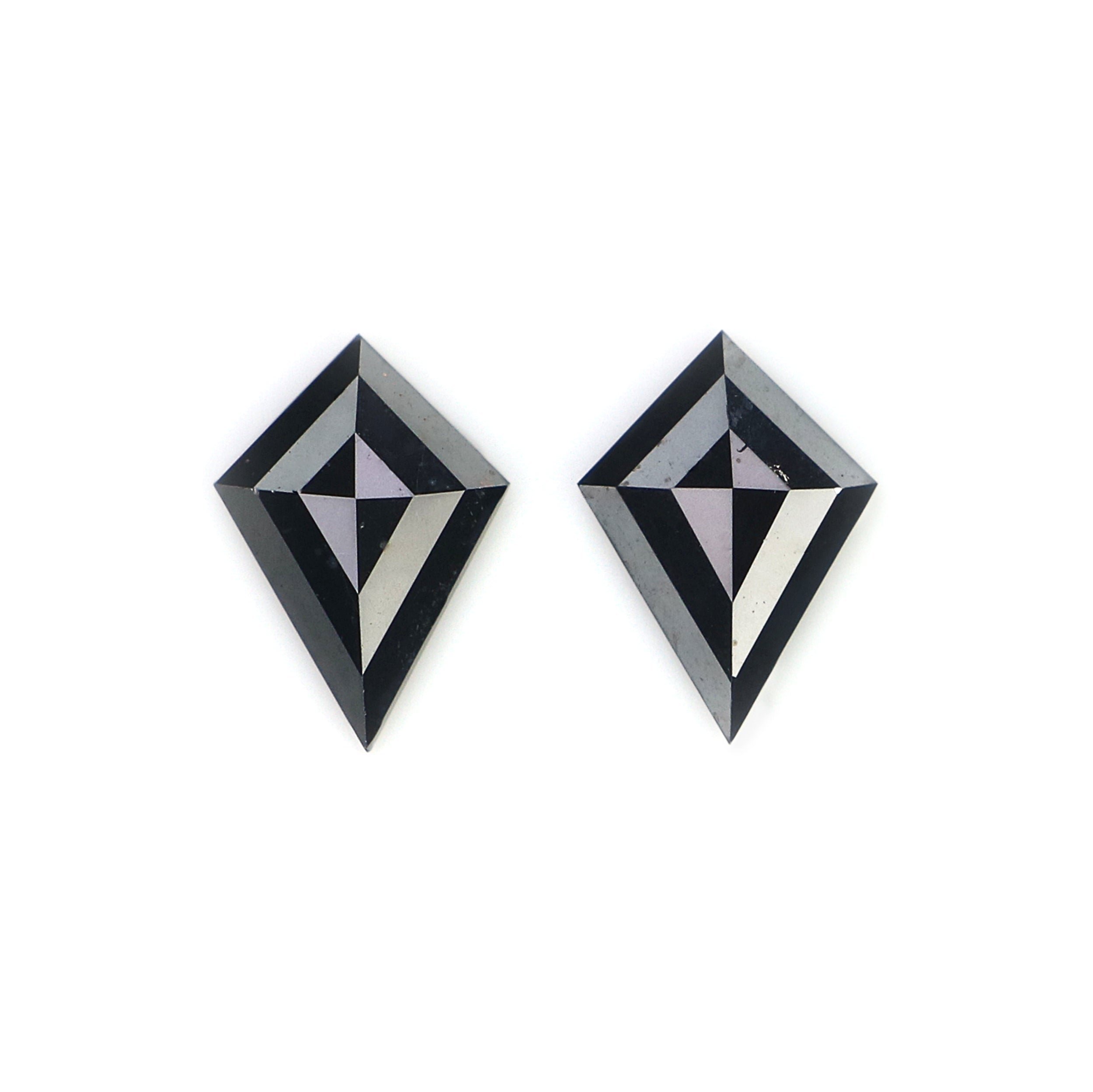 0.64 CT Natural Loose Kite Cut Pair Diamond Black Color Kite Shape Diamond 6.95 MM Natural Black Color Diamond Kite Rose Cut Diamond N2273