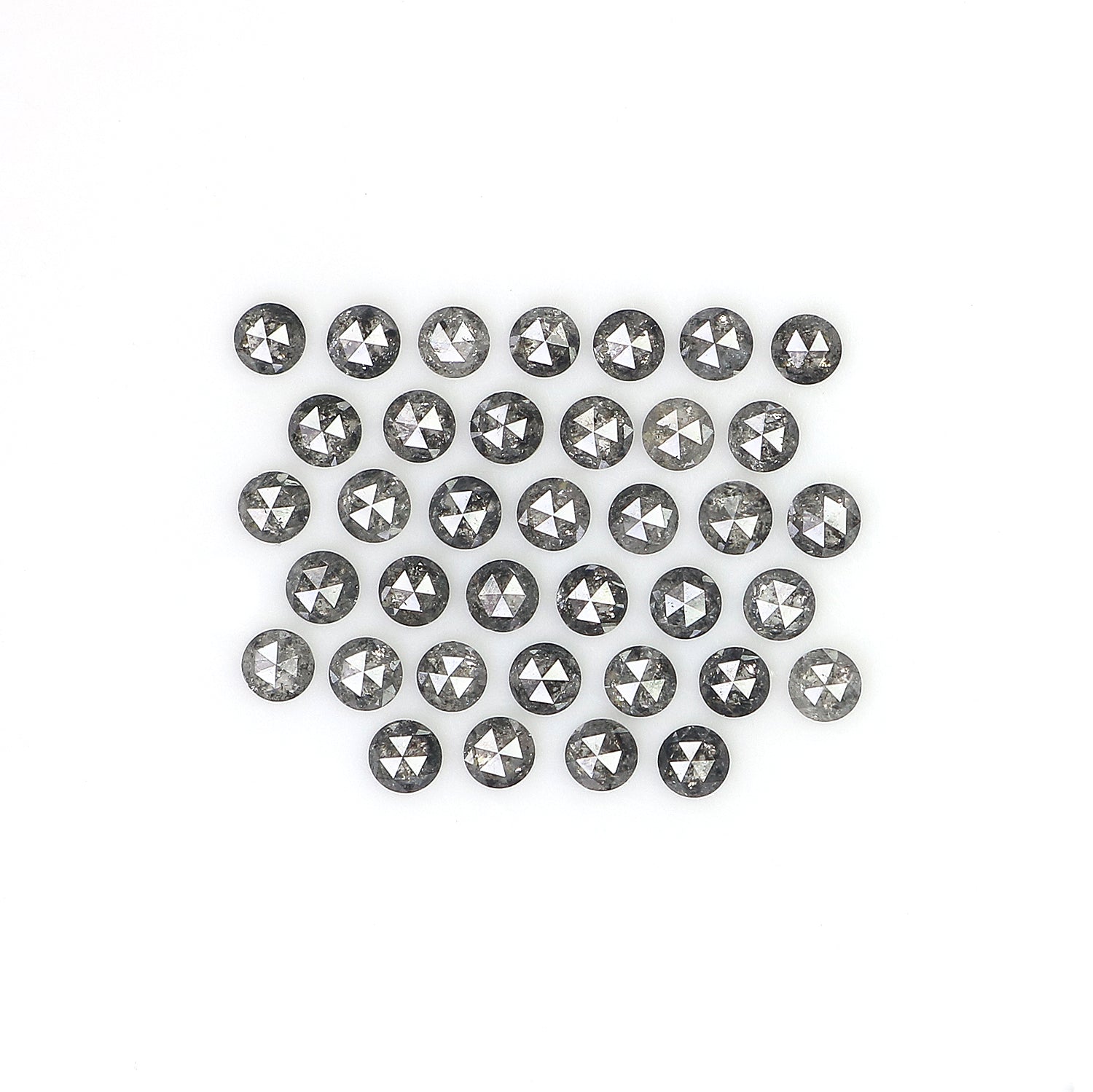 0.94 Ct Natural Loose Round Rose Cut Diamond Salt And Pepper Round Shape Diamond 1.70 MM Natural Black Grey Round Rose Cut Diamond LQ1373