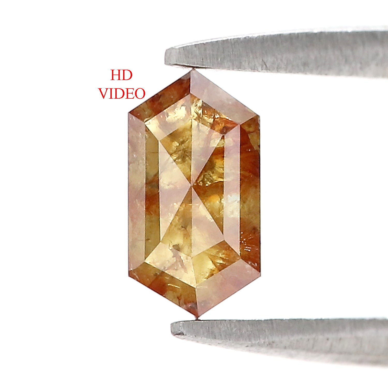 0.59 CT Natural Loose Hexagon Shape Diamond Yellow Color Hexagon Diamond 7.05 MM Natural Loose Brown Color Hexagon Rose Cut Diamond N2652